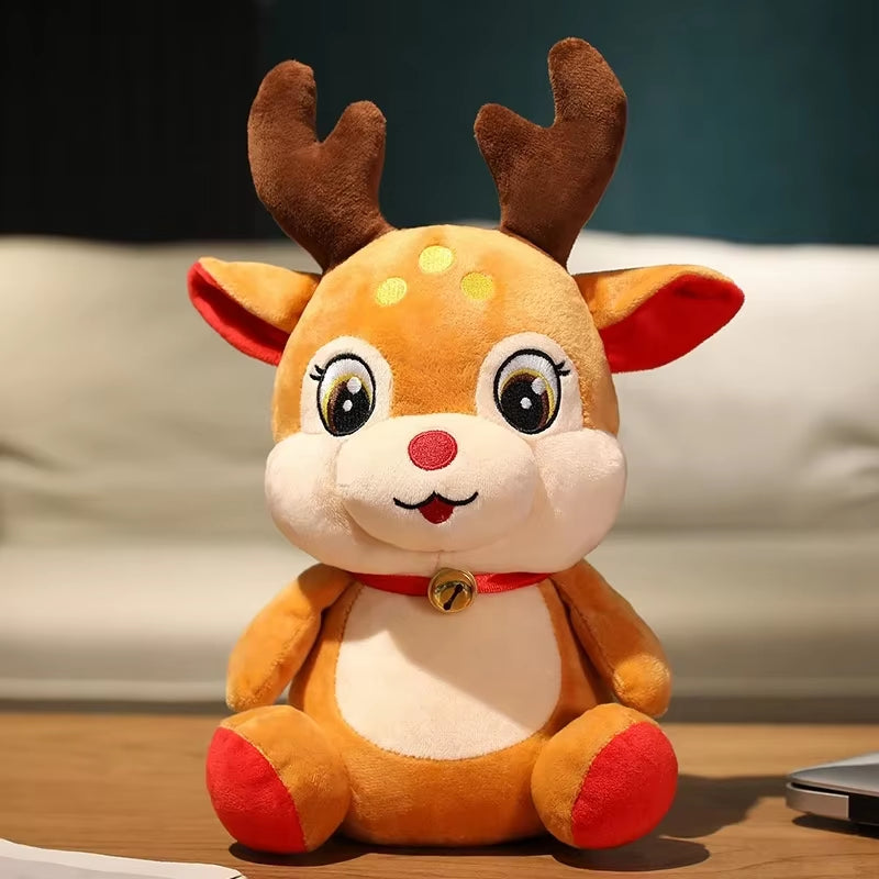 20CM Cute Christmas Series Doll Santa Claus Elk Plush Toy Stuffed Soft Snowman Deer Toys for Kids Girls Xmas Gift Decor Props
