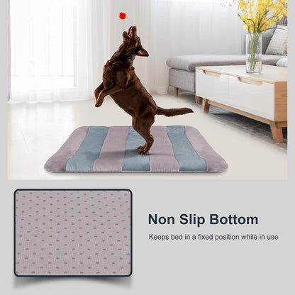 Large Dog Bed Crate Pad Mat 42" Dog Cat Pet Bed Sleeping Mats Washable Non Slip Mattress Kennel Pads, Mix Lilac Grey
