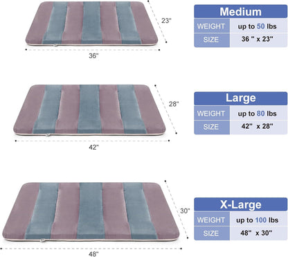 Large Dog Bed Crate Pad Mat 42" Dog Cat Pet Bed Sleeping Mats Washable Non Slip Mattress Kennel Pads, Mix Lilac Grey
