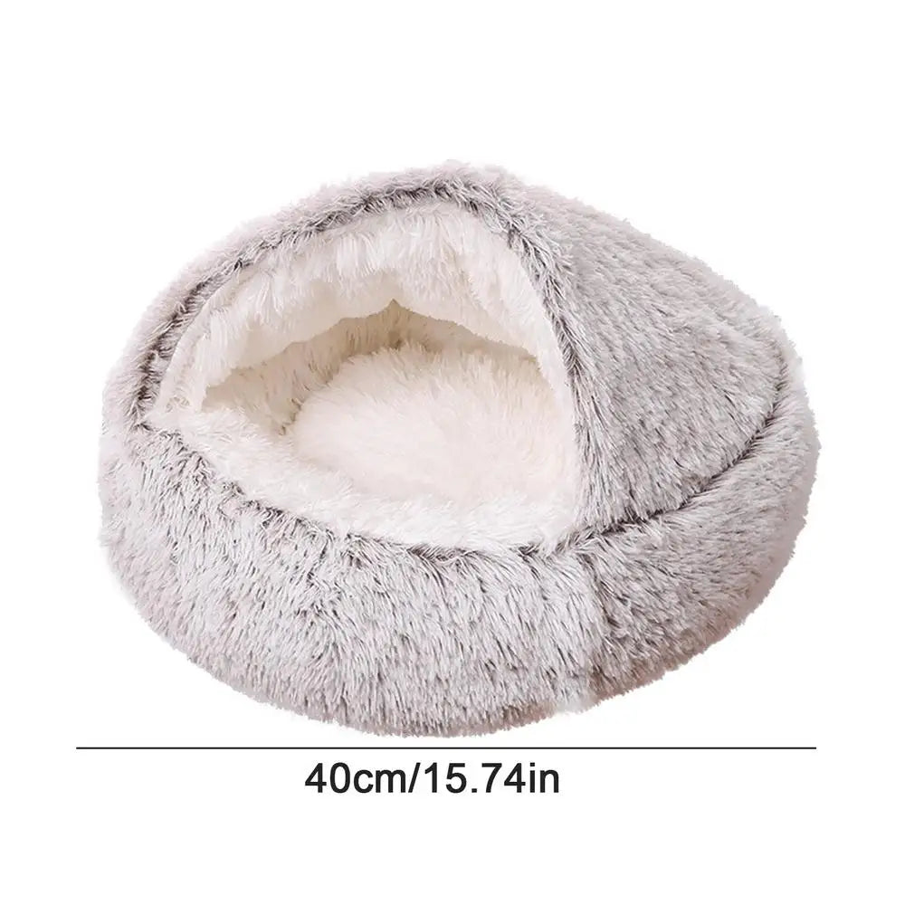 Pet Beds Soft Plush Cats Dogs House Bed for Dog with Slip Resistant Bottom Indoor Cat Cave Bed Machine Washable Pet Supplies