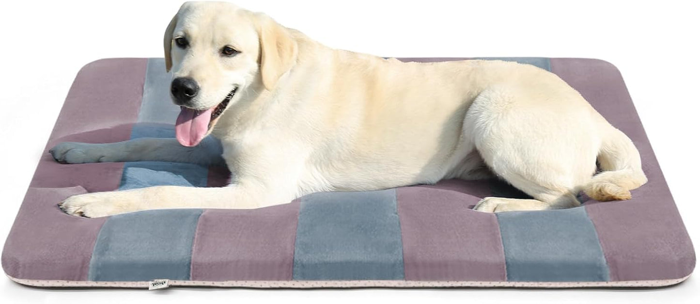 Large Dog Bed Crate Pad Mat 42" Dog Cat Pet Bed Sleeping Mats Washable Non Slip Mattress Kennel Pads, Mix Lilac Grey