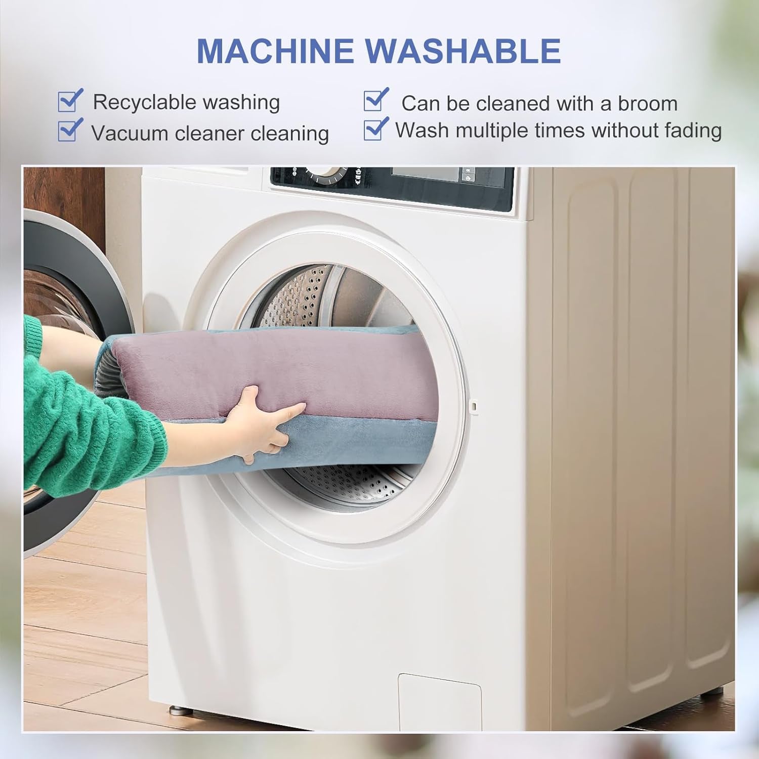 Large Dog Bed Crate Pad Mat 42" Dog Cat Pet Bed Sleeping Mats Washable Non Slip Mattress Kennel Pads, Mix Lilac Grey