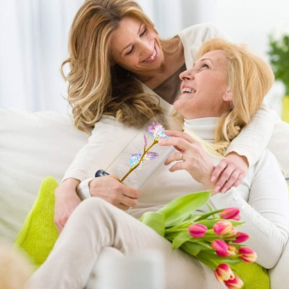 Mothers Day Rose Flower Gifts for Her,Forever Preserved Flowers,Artificial Flower Lasts in a Glass Dome, Unique Gifts for Mothers Day,Christmas,Anniversary(Colorful)